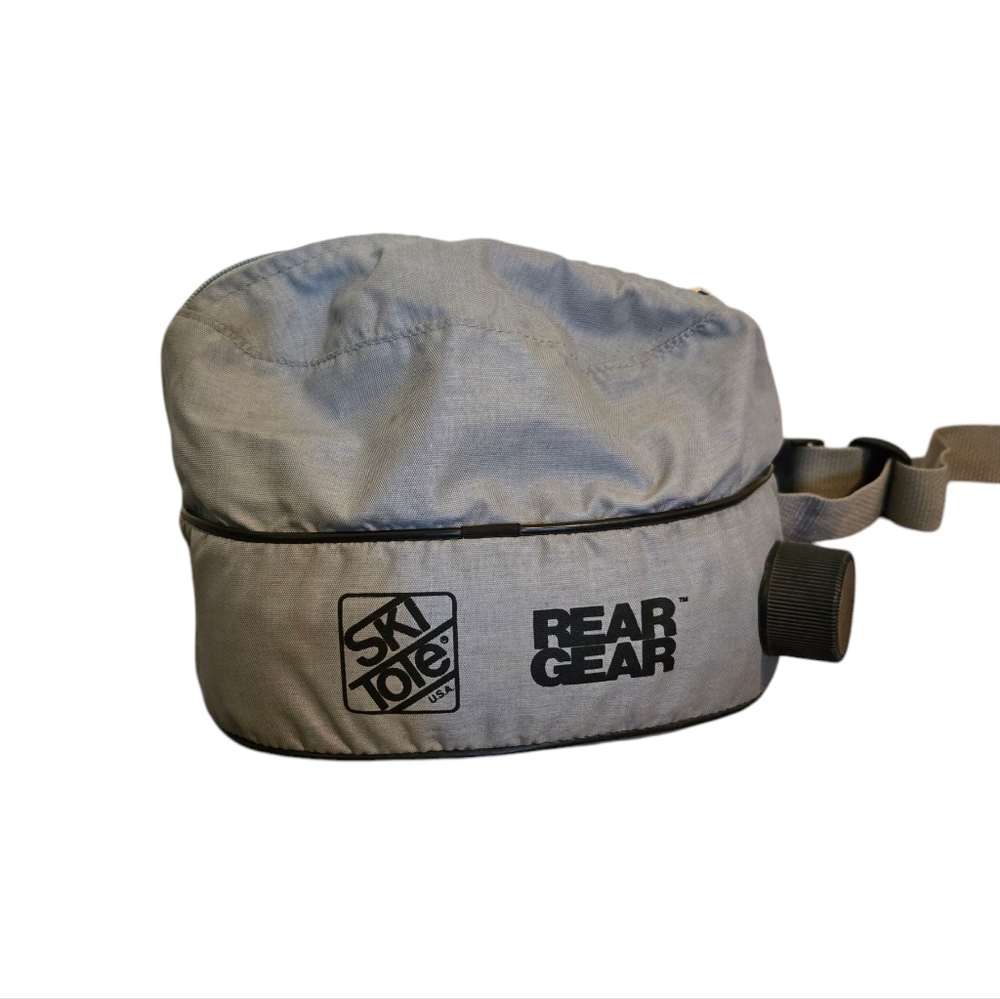 Vintage Grey Ski Tote Rear Gear Hip Bag Fanny Pack with Canteen Hiking Outdoors